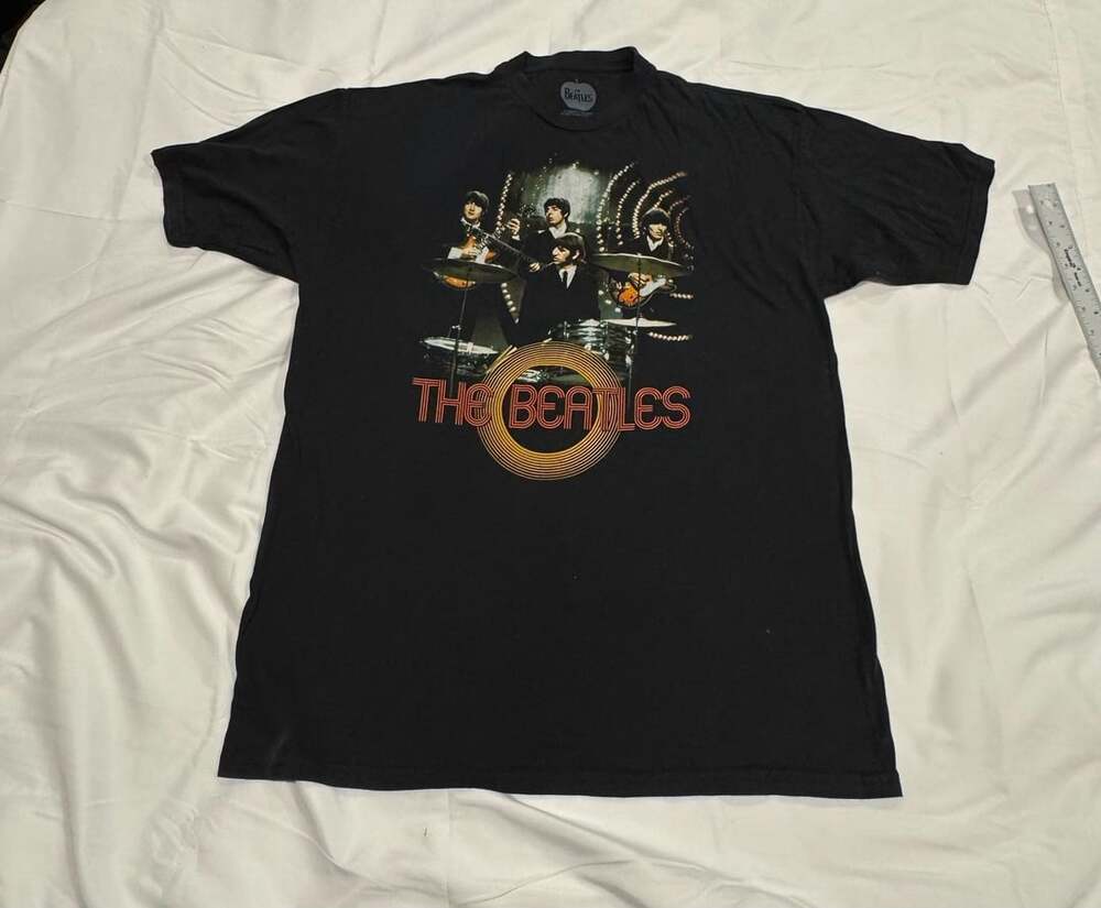 The Beatles Band T Shirt Size XL Black Graphic Tee 2009